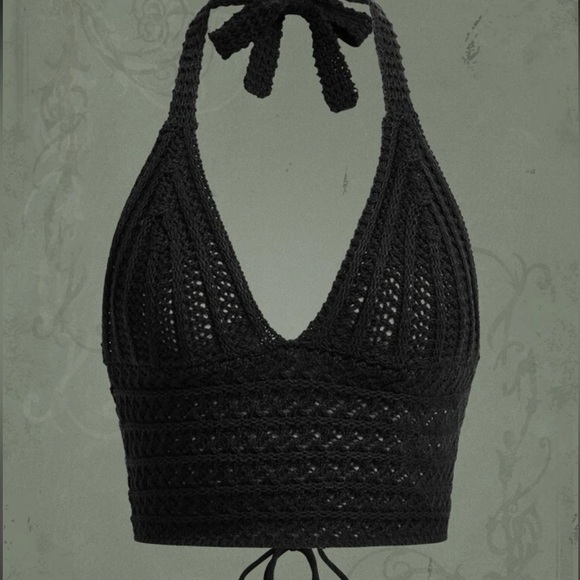 PrettyLittleThing Tops Rare Crochet Knit Halter Top Poshmark